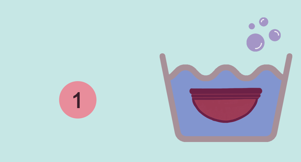 Cleaning a menstrual disc in boiling water