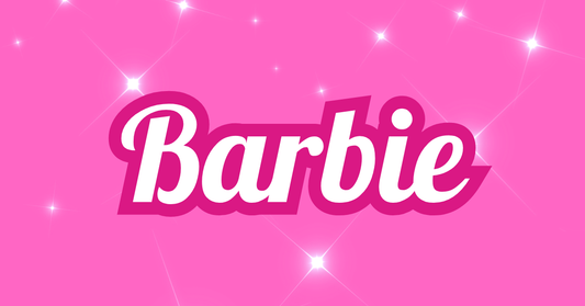 Barbie-inspired text with sparkles on pink background referencing menstrual product upgrade