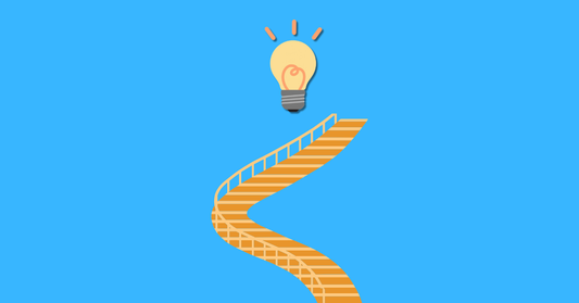Illustration of steps with a lightbulb for a menstrual disc guide