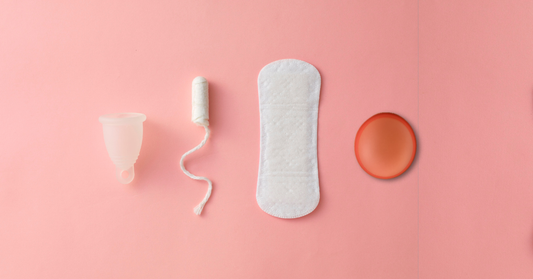 Comparison of menstrual disc, menstrual cup and tampons showing differences in how each period product works