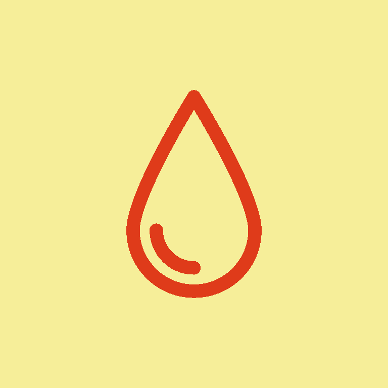 Red droplet icon on a yellow background